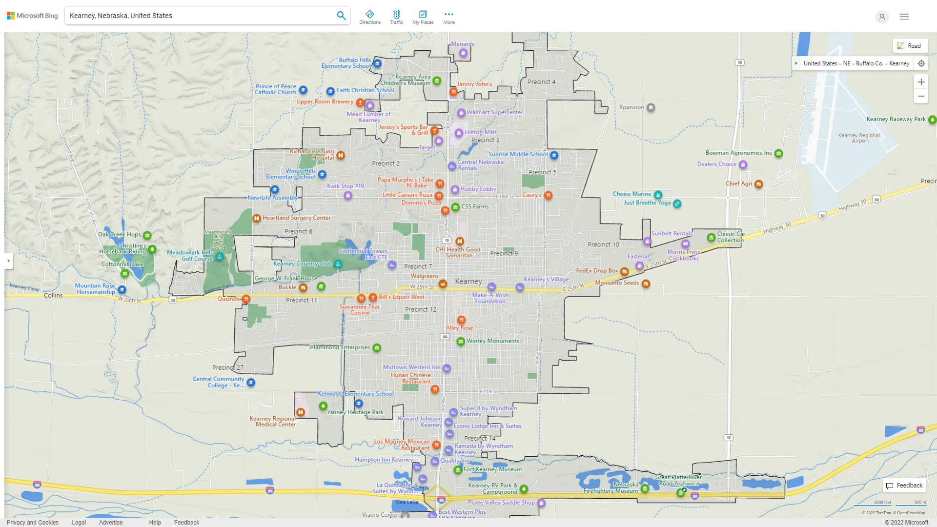 Kearney Detailed Map